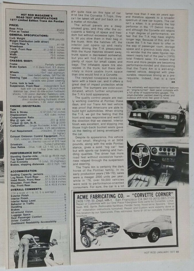 Hot Rod / January, 1977 page 83-85