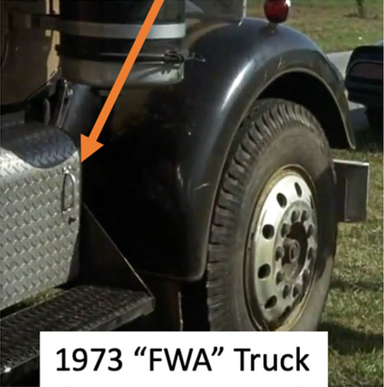 Note handles and wingnuts; this is a LH side Battery box cover. This entire step was added and fuel tank moved under sleeper so they used whatever parts they had access to.