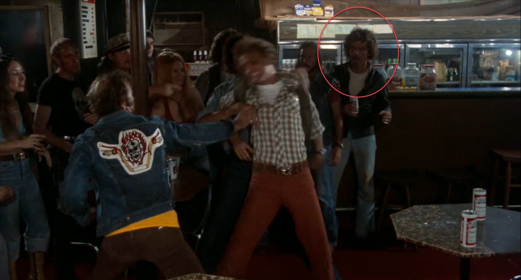 John McCullough was an extra in the bar fight scene